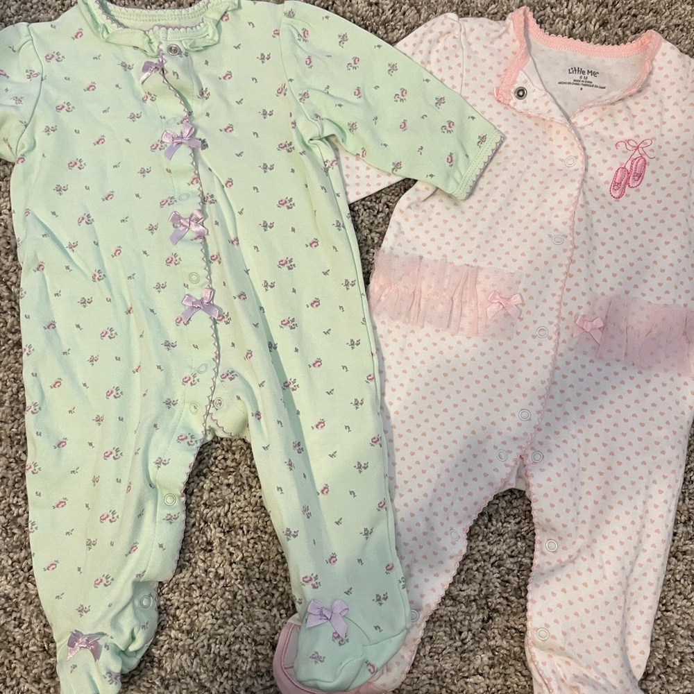 2 button up footed onesies